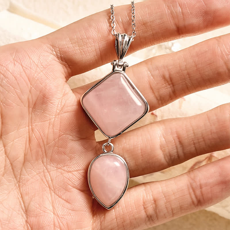 Nimara Ritual Natural Stone Opal Double Pendant Calm Necklace