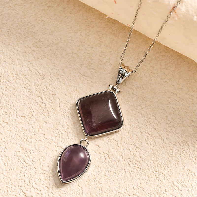 Nimara Ritual Natural Stone Opal Double Pendant Calm Necklace
