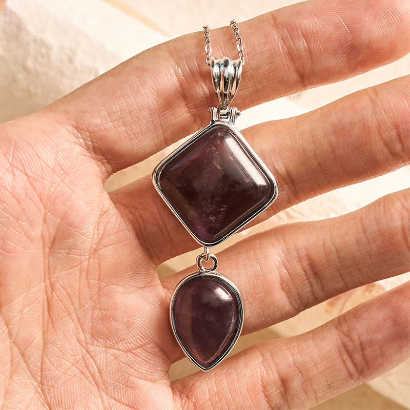 Nimara Ritual Natural Stone Opal Double Pendant Calm Necklace