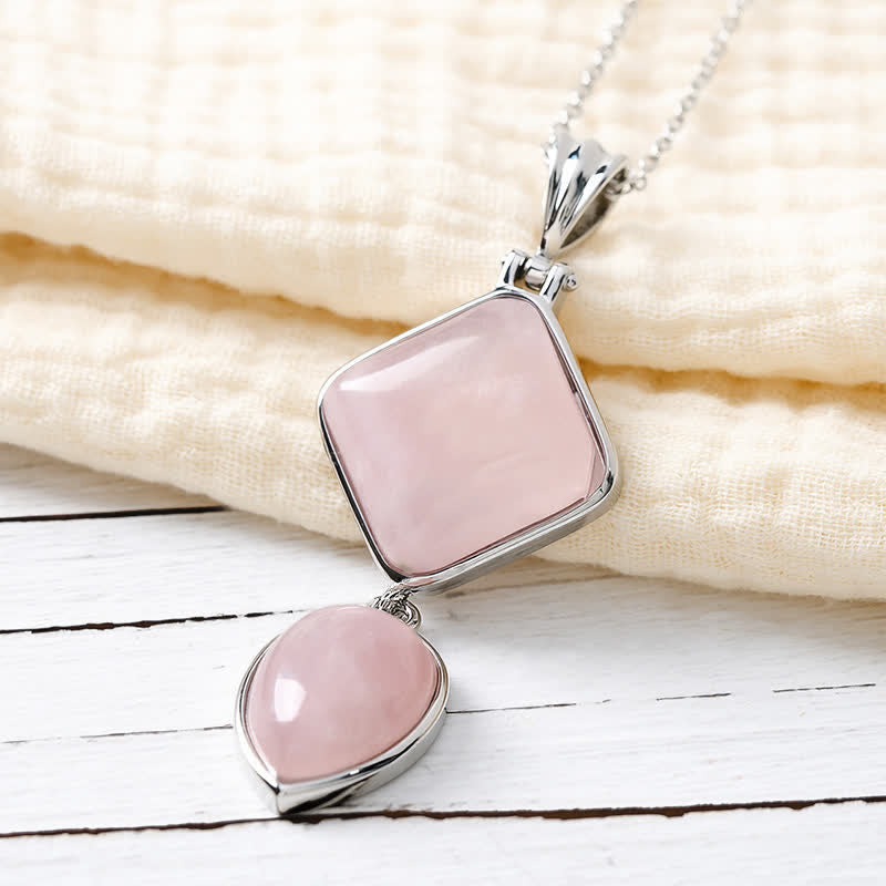 Nimara Ritual Natural Stone Opal Double Pendant Calm Necklace