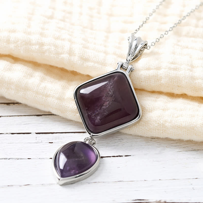 Nimara Ritual Natural Stone Opal Double Pendant Calm Necklace