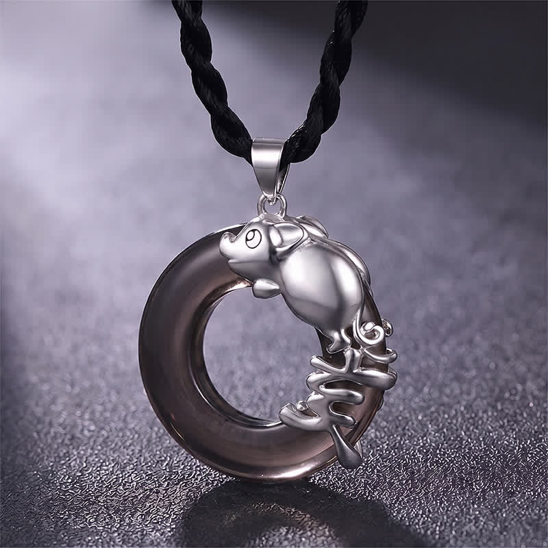 Nimara Ritual Chinese Zodiac Peace Buckle Fortune Pendant Necklace