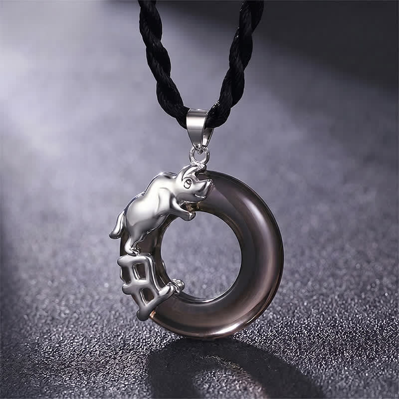 Nimara Ritual Chinese Zodiac Peace Buckle Fortune Pendant Necklace