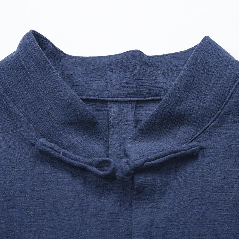 Nimara Ritual Solid Color Casual Frog-button Men's Shirt Clothing