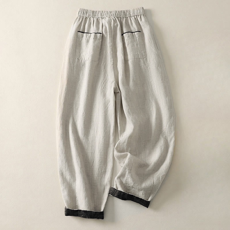 Nimara Ritual Summer Casual Pure Color Drawstring Women's Harem Pants With Pockets