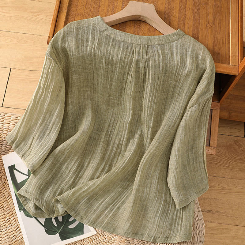 Nimara Ritual Casual Summer Plain Crew Neck Women's Three Quarter Sleeve T-Shirt