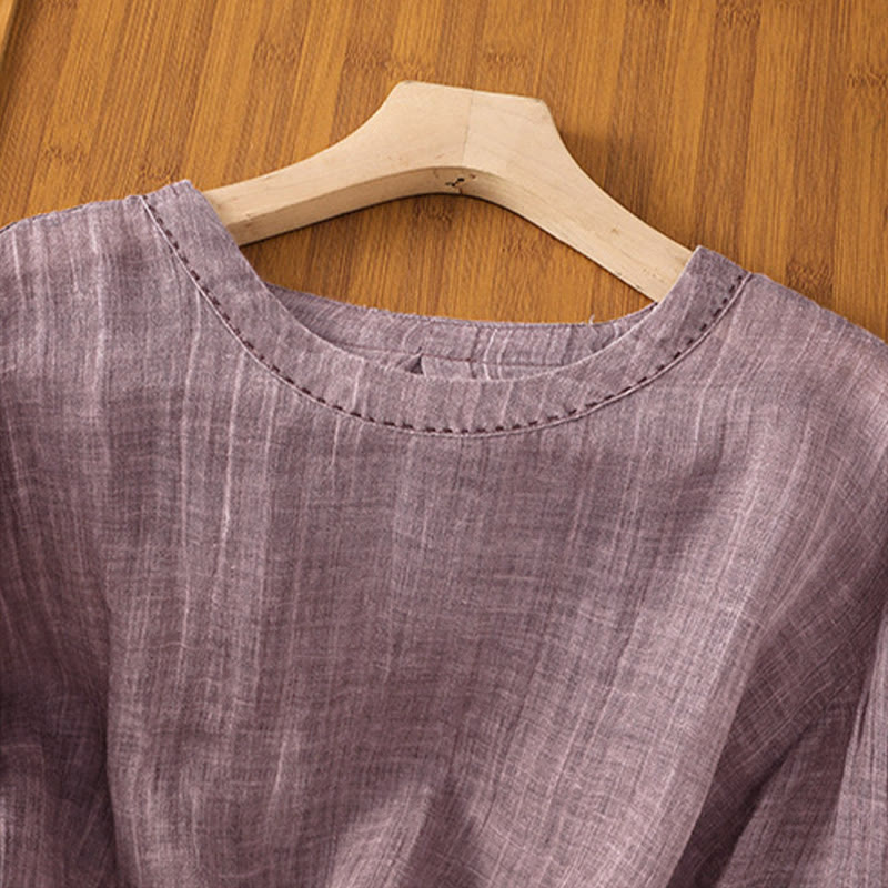 Nimara Ritual Casual Summer Plain Crew Neck Women's Three Quarter Sleeve T-Shirt
