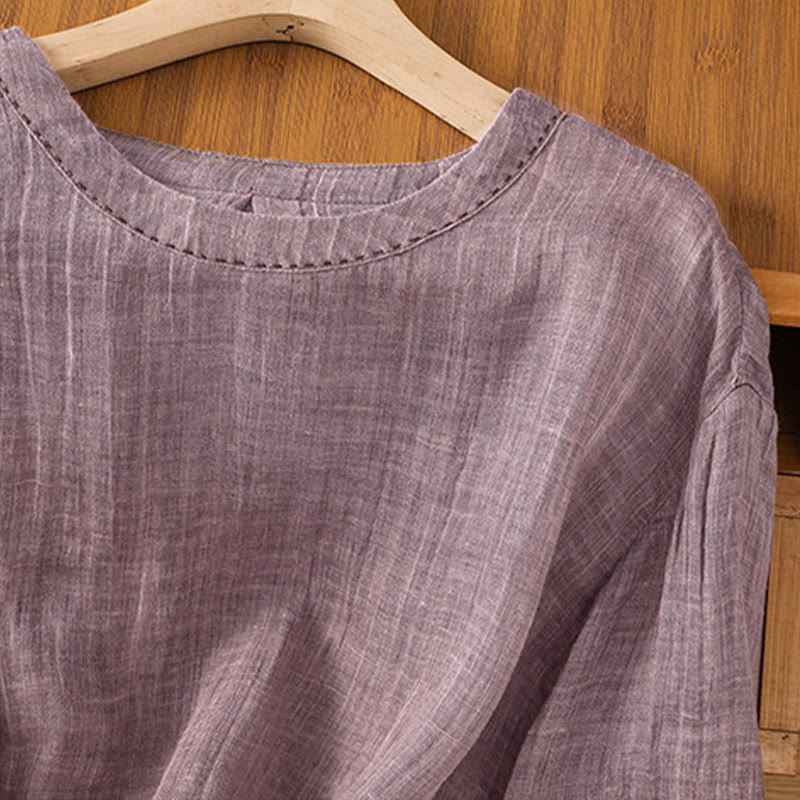 Nimara Ritual Casual Summer Plain Crew Neck Women's Three Quarter Sleeve T-Shirt