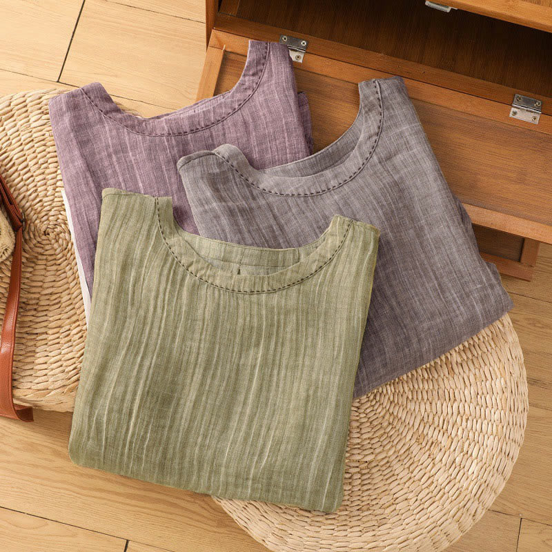 Nimara Ritual Casual Summer Plain Crew Neck Women's Three Quarter Sleeve T-Shirt