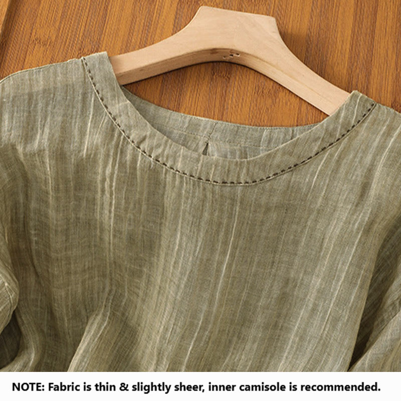 Nimara Ritual Casual Summer Plain Crew Neck Women's Three Quarter Sleeve T-Shirt