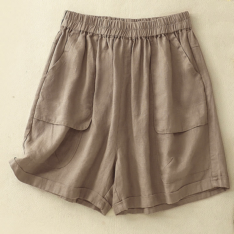 Nimara Ritual Summer Casual Plain Women's Elasti Straight Shorts With Pockets