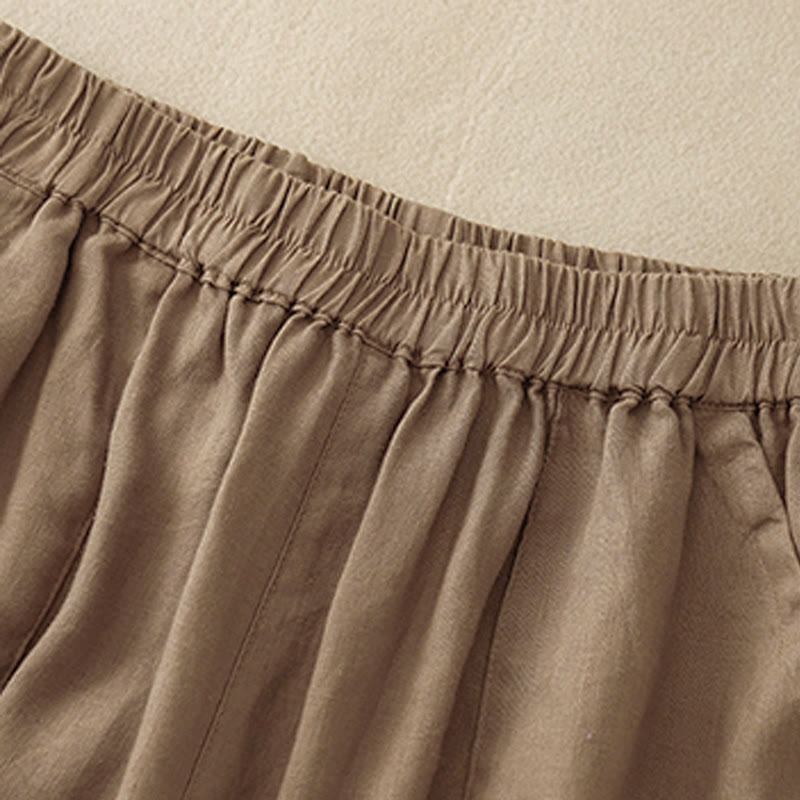 Nimara Ritual Summer Casual Plain Women's Elasti Straight Shorts With Pockets