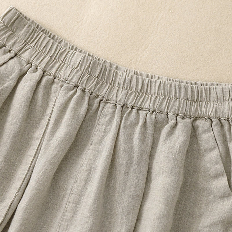 Nimara Ritual Summer Casual Plain Women's Elasti Straight Shorts With Pockets