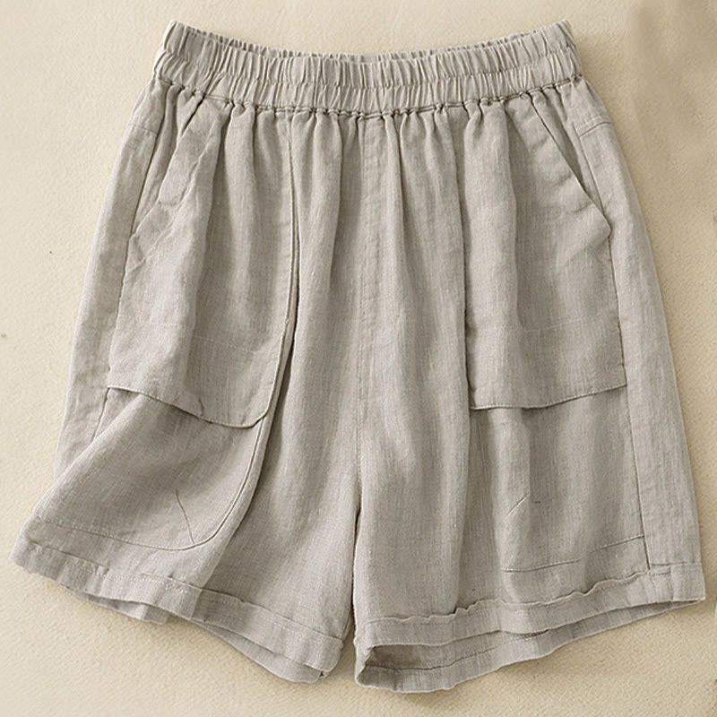 Nimara Ritual Summer Casual Plain Women's Elasti Straight Shorts With Pockets
