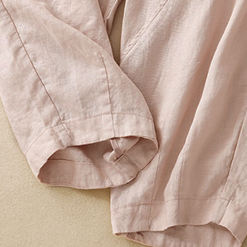 Nimara Ritual Casual Plain Cropped Pants Women's Linen Harem Pants With Pockets