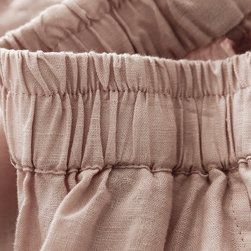 Nimara Ritual Casual Plain Cropped Pants Women's Linen Harem Pants With Pockets