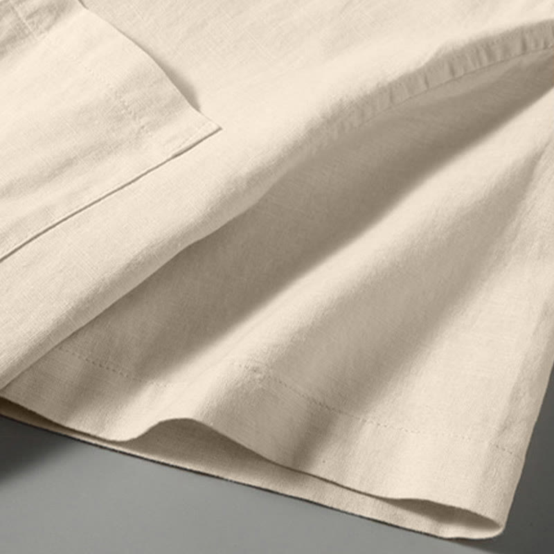Nimara Ritual Summer Men's Short Sleeve Button Down Cotton Linen Shirt