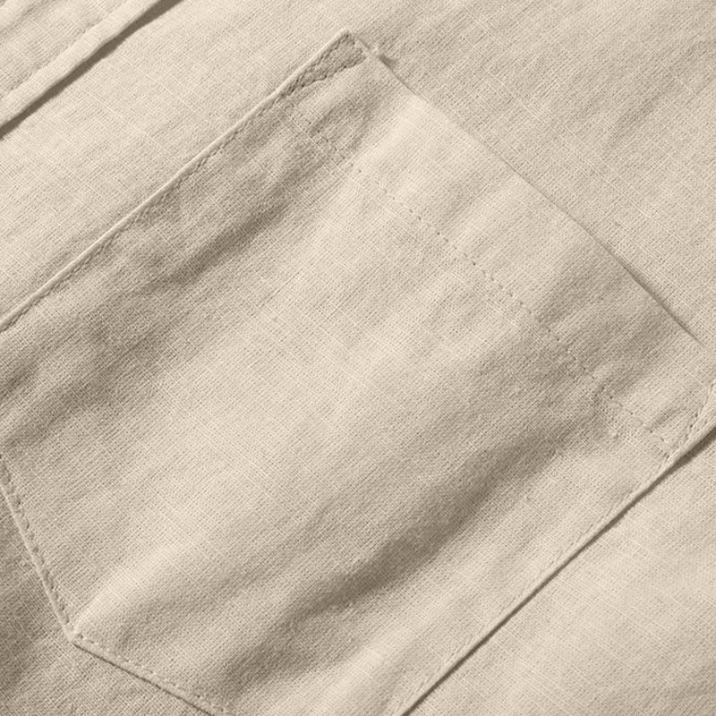 Nimara Ritual Summer Men's Short Sleeve Button Down Cotton Linen Shirt