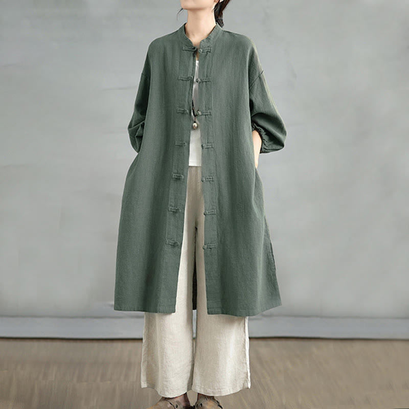 Nimara Ritual Casual Frog-button Women's Coat With Pockets