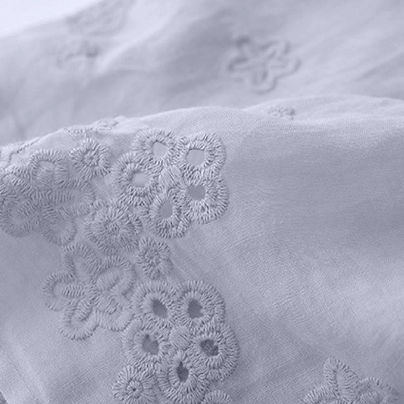 Nimara Ritual Embroidery Hollow Design A-line Drawstring High Waist Women's Skirt With Pockets