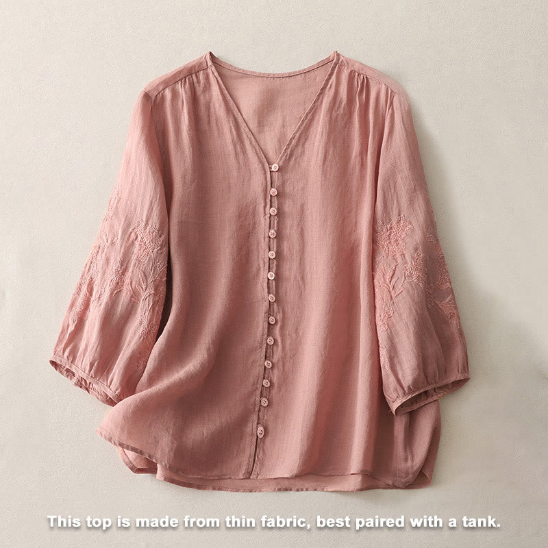 Nimara Ritual Embroidery Button-down Women's Shirt