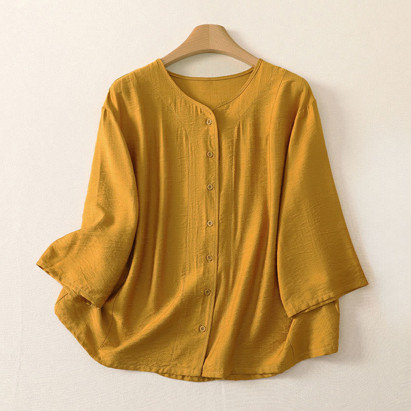 Nimara Ritual Summer Casual Minimalist Button-Up Solid Women's Long Sleeve Shirts