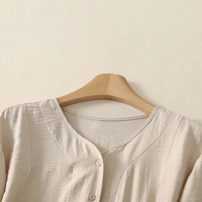 Nimara Ritual Summer Casual Minimalist Button-Up Solid Women's Long Sleeve Shirts