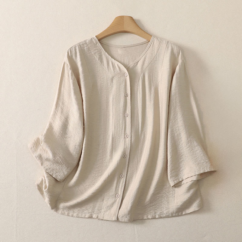 Nimara Ritual Summer Casual Minimalist Button-Up Solid Women's Long Sleeve Shirts