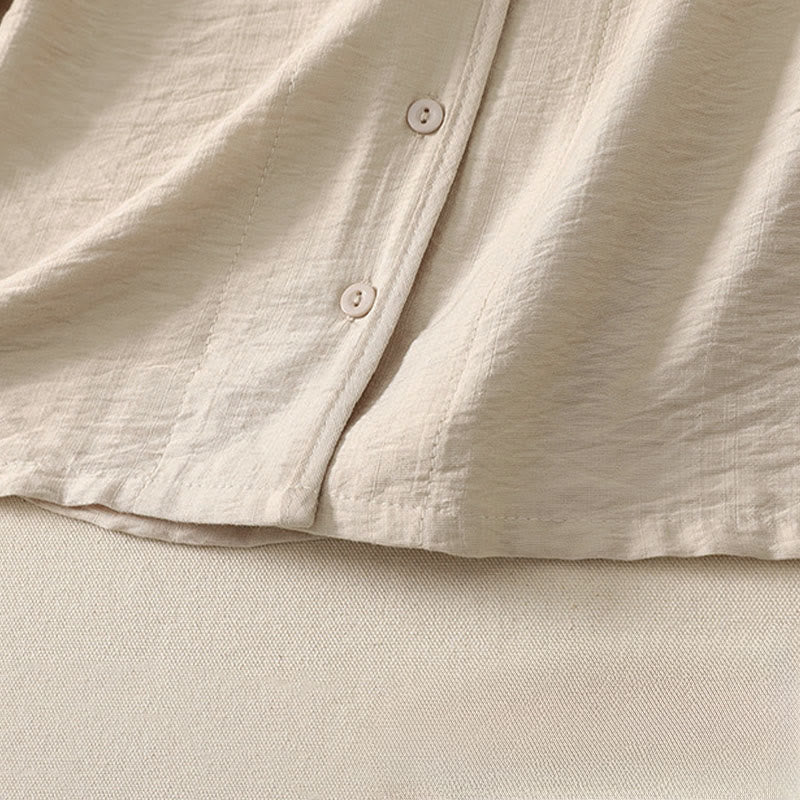 Nimara Ritual Summer Casual Minimalist Button-Up Solid Women's Long Sleeve Shirts