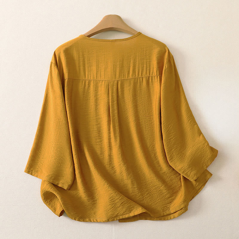 Nimara Ritual Summer Casual Minimalist Button-Up Solid Women's Long Sleeve Shirts