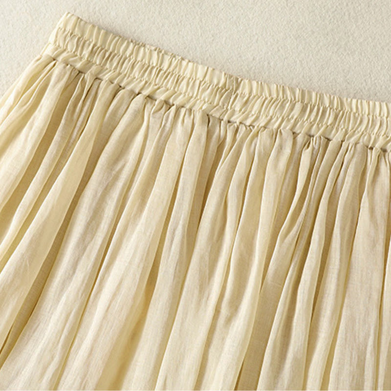 Nimara Ritual Summer Plain Drawstring Lace Patchwork Design Women's 7-8 Length Skirt