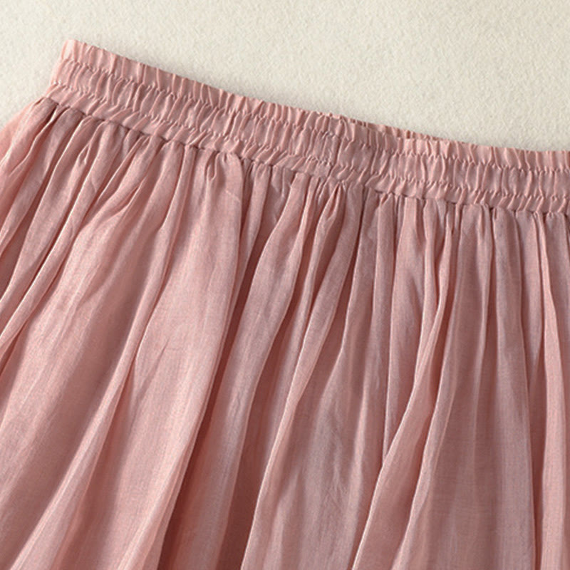 Nimara Ritual Summer Plain Drawstring Lace Patchwork Design Women's 7-8 Length Skirt