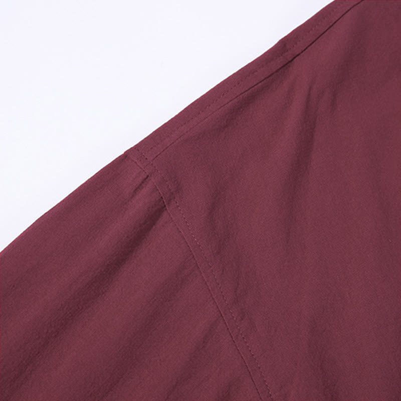 Nimara Ritual Solid Color Lace-up Three Quarter Sleeve Open Front Jacket Men's Kimono