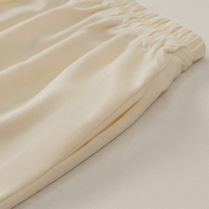 Nimara Ritual Summer Casual Simple Drawstring Solid Cotton Linen Cropped Pants Women's Harem Pants With Pocket