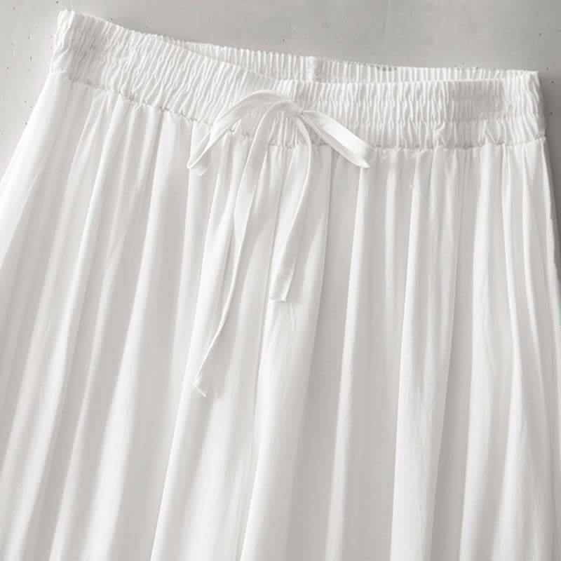 Nimara Ritual Summer Casual Elegant Drawstring Solid Cropped Pants Women's Wide Leg Pants With Pockets