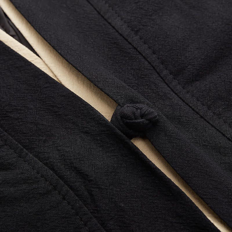 Nimara Ritual Spring Summer Minimalist Casual Knot Button Solid Cotton Three-Quarter Sleeve Men's Kimono
