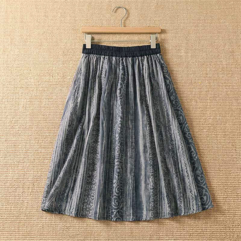 Nimara Ritual Spring Summer Casual Bohemian Drawstring Geometric Women's Skirts With Pockets