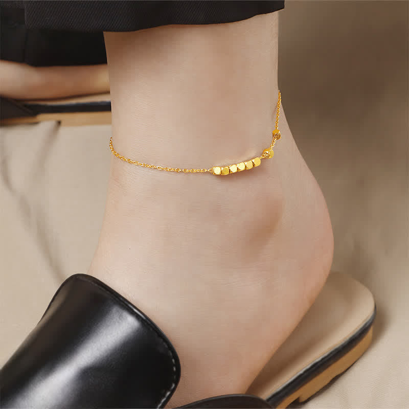 Nimara Ritual Titanium Steel Minimalist Geometric Cubes Strengthen Anklet