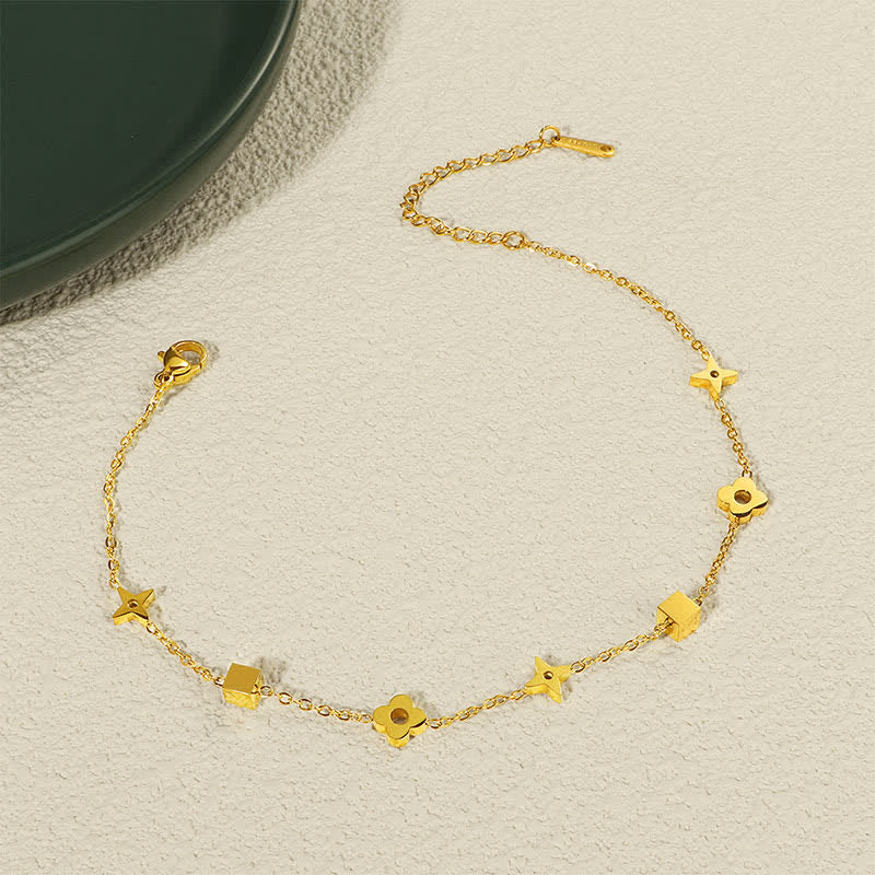 Nimara Ritual Titanium Steel Floral Charm Elegant Stimulation Anklet