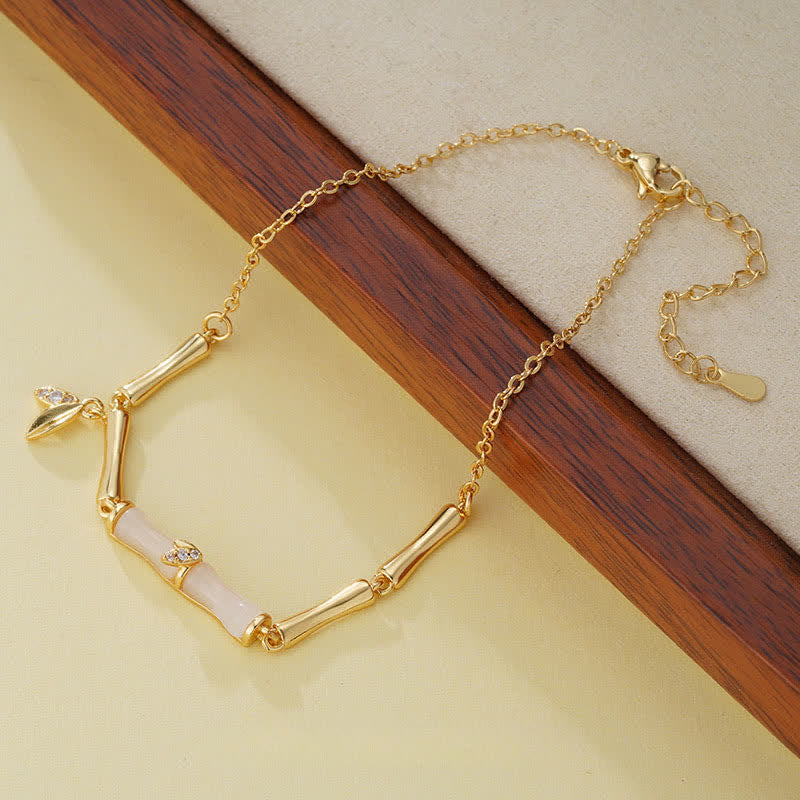 Nimara Ritual Copper Bamboo Leaves Wealth Chain Anklet