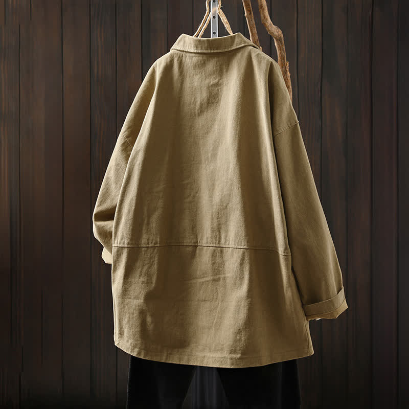 Nimara Ritual Spring Fall Buttons Lapel Collar Long Sleeve Mid-length Women's Jacket With Pockets