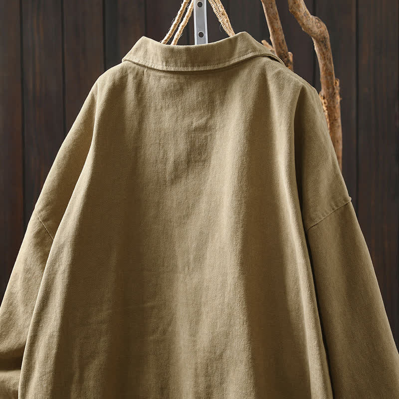 Nimara Ritual Spring Fall Buttons Lapel Collar Long Sleeve Mid-length Women's Jacket With Pockets