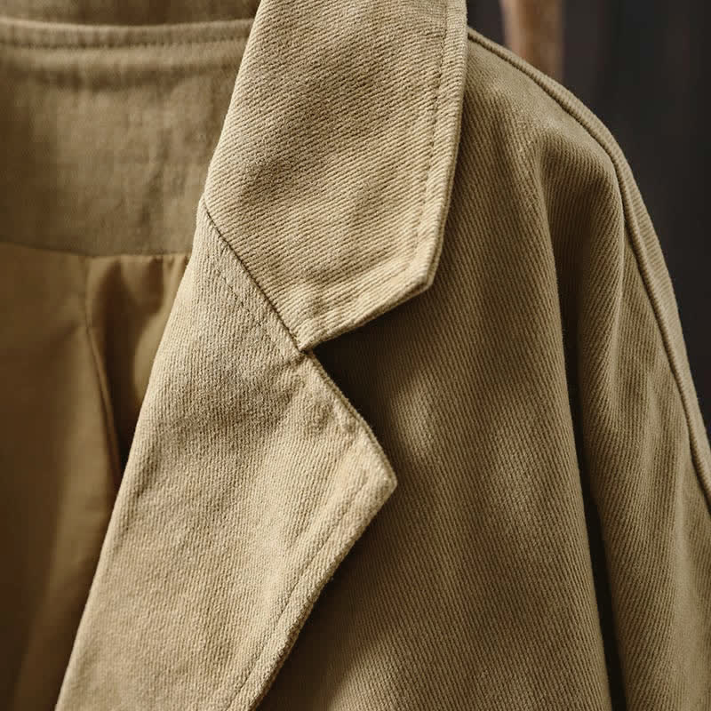 Nimara Ritual Spring Fall Buttons Lapel Collar Long Sleeve Mid-length Women's Jacket With Pockets