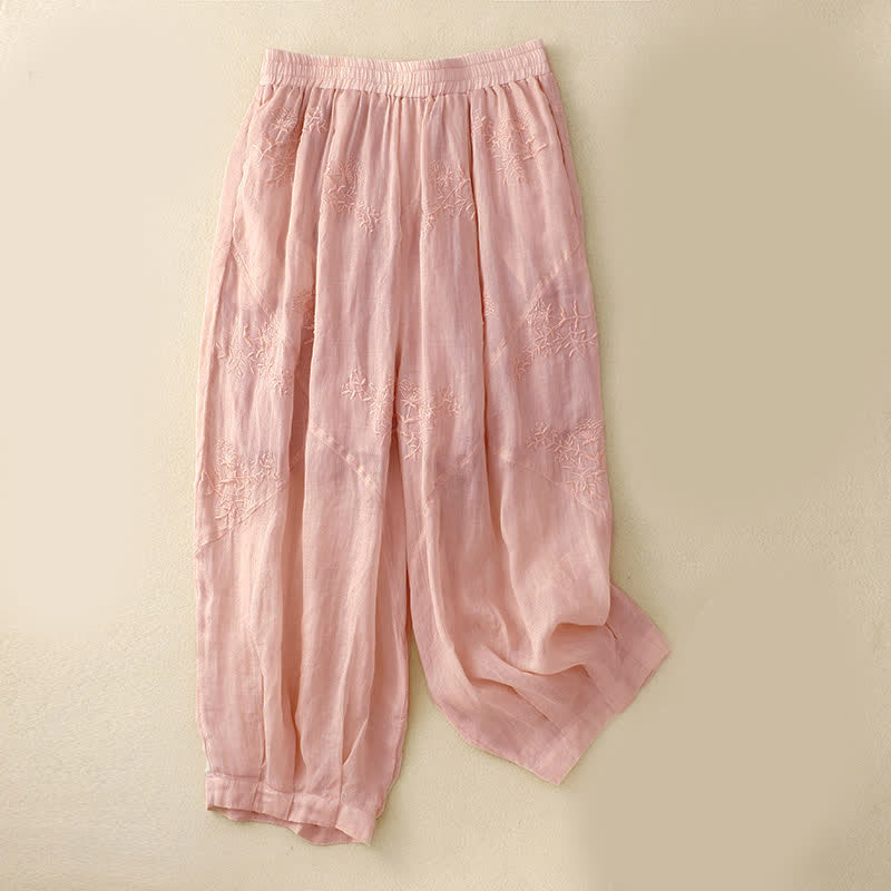 Nimara Ritual Embroidered Pattern Women's Harem Pants With Pockets