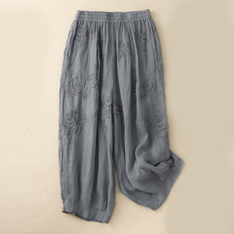 Nimara Ritual Embroidered Pattern Women's Harem Pants With Pockets