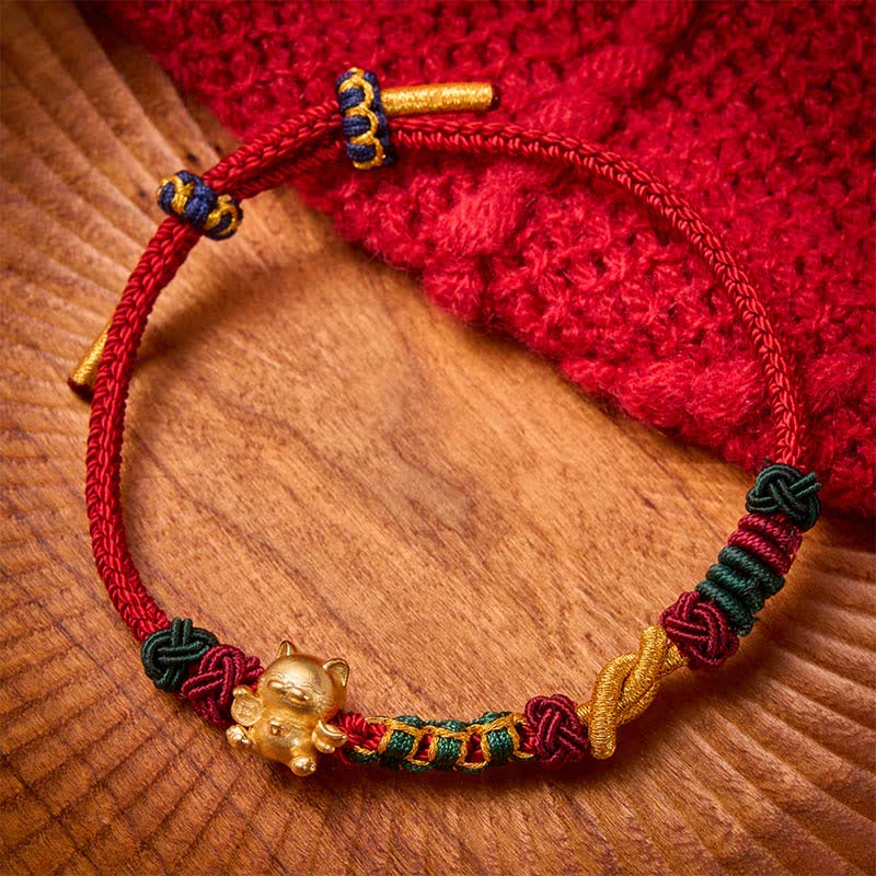 Nimara Ritual Hand-Woven Red String Lucky Cat Protection Bracelet