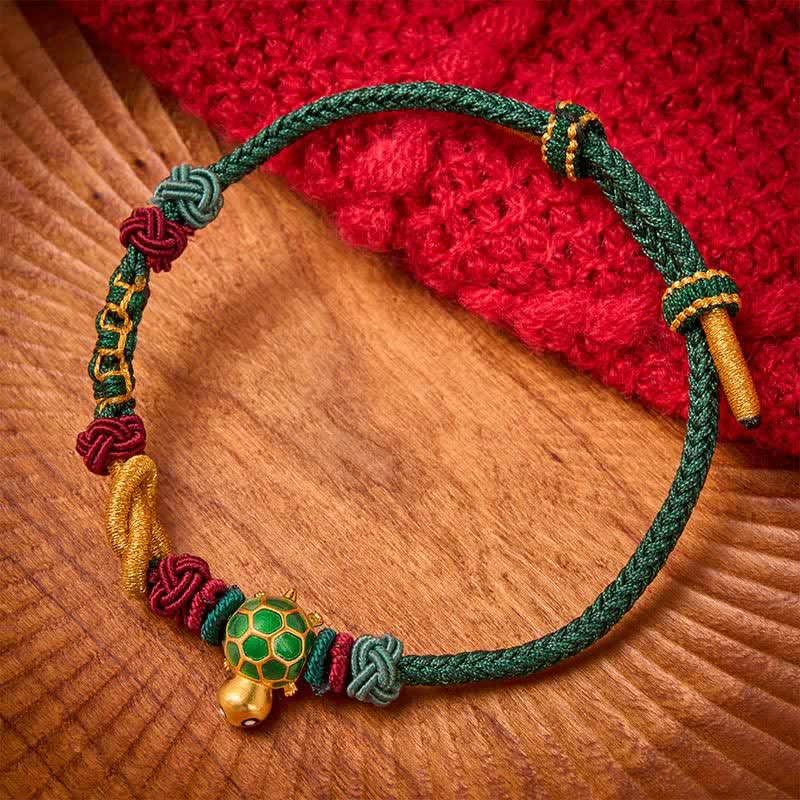 Nimara Ritual Hand-Woven Copper Turtle Red String Protection Bracelet
