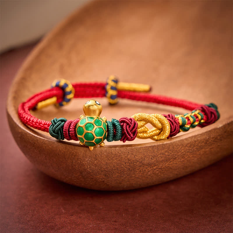 Nimara Ritual Hand-Woven Copper Turtle Red String Protection Bracelet