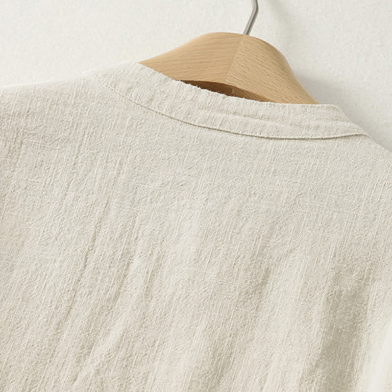 Nimara Ritual Casual Plain Frog-buttons Women's Long Sleeve Shirt