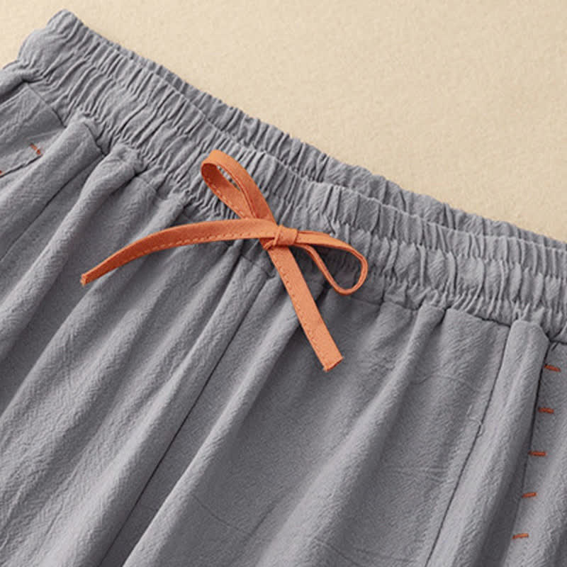 Nimara Ritual Casual Simple Design Drawstring Split Women's Wide Leg Pants With Pockets